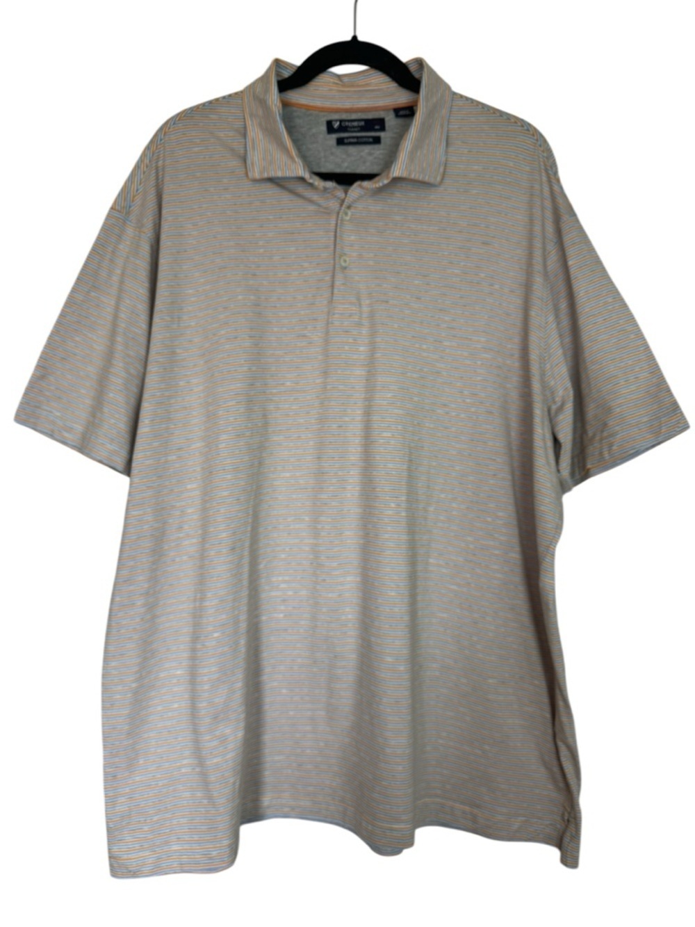 Daniel Cremieux Blue and Orange Striped Supima Cotton Polo XXL Shirt
